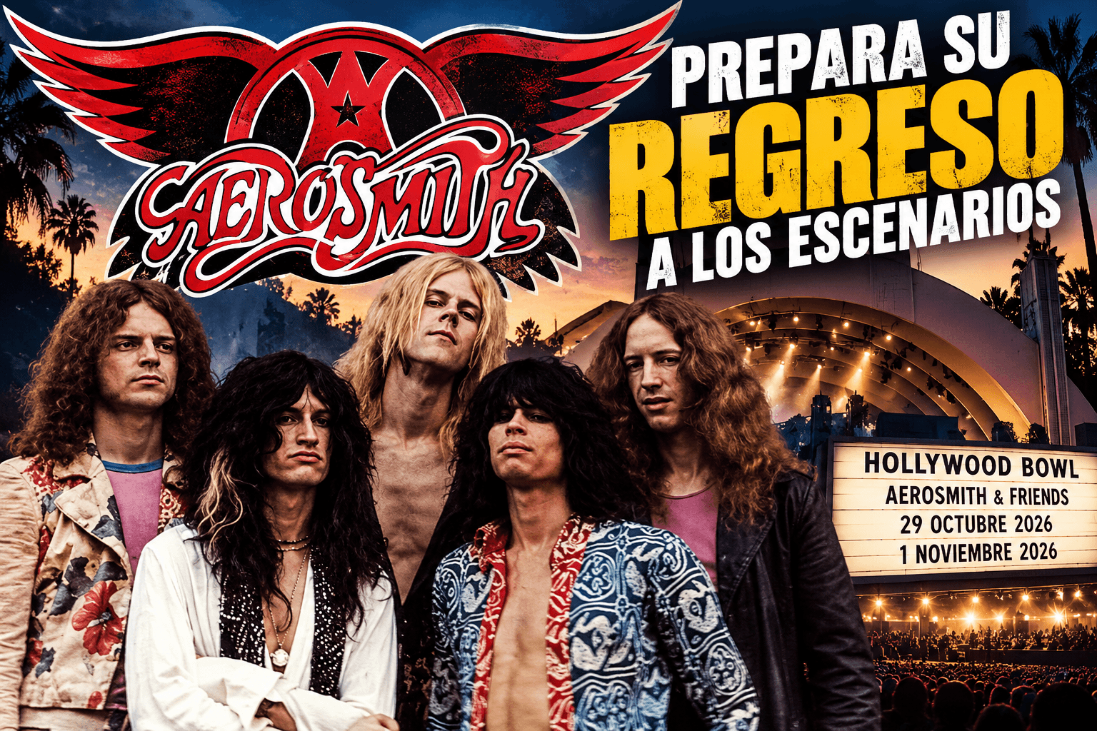 Aerosmith prepara su regreso a los escenarios y apunta al Hollywood Bowl